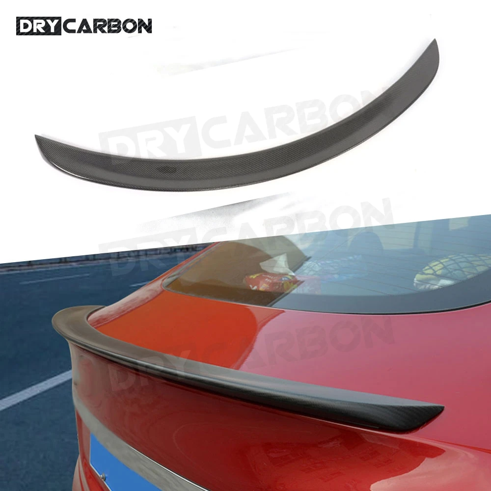 

Задний спойлер из углеродного волокна для Tesla Model S Sedan 4-дверный 2012–2019 задний багажник, отделка крыльев, бампер из FRP