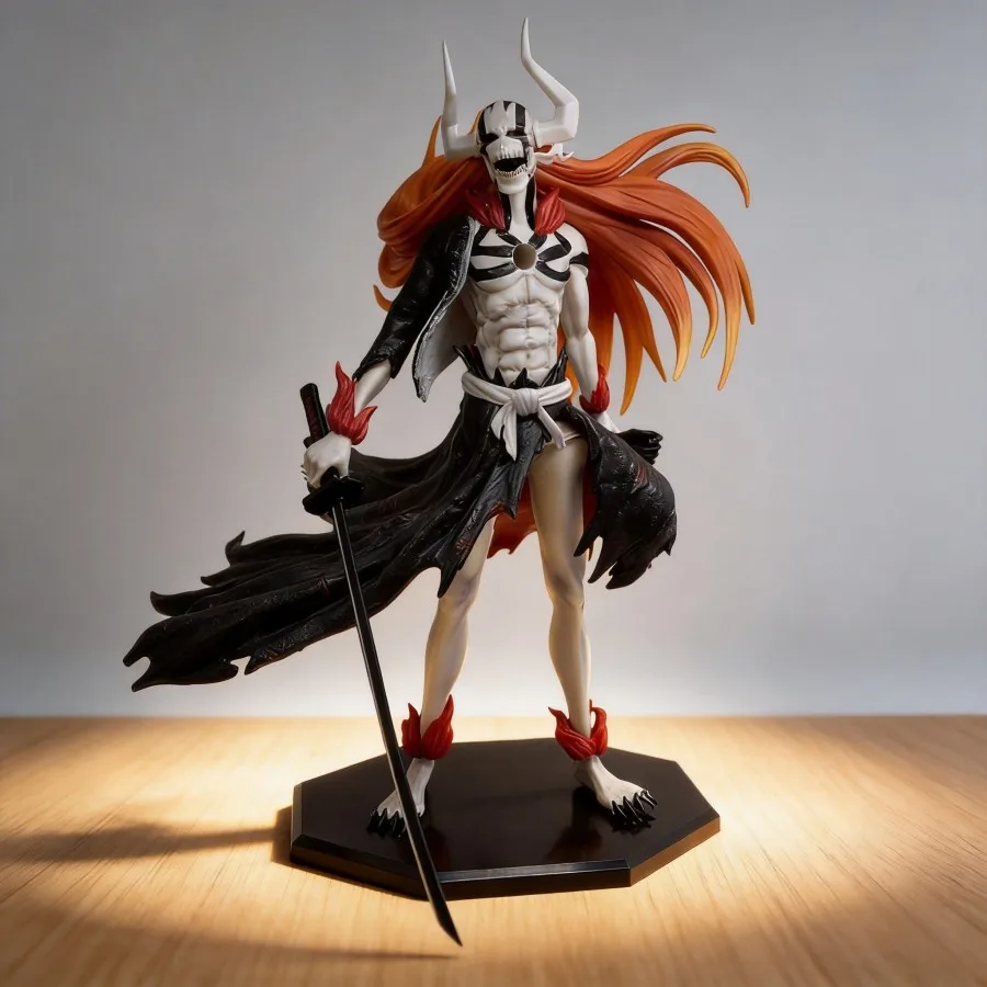 Bleach Ichigo Kurosaki Hohlförmige Actionfigur 33cm Desktop-Vitrine Schrank-Dekoration Anime-Sammlerstück Geschenk