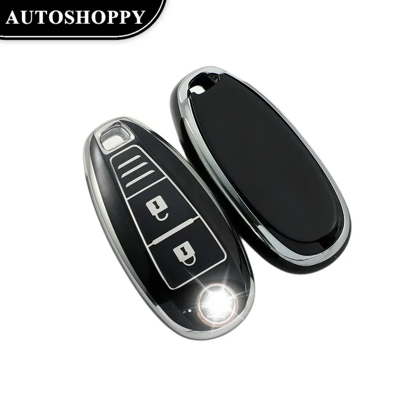 

New Sliver-edged TPU Car Smart Key Cover Case For Suzuki Baleno Ertiga Ciaz Ignis Kizashi Swift SX4 S-cross Vitars Protector