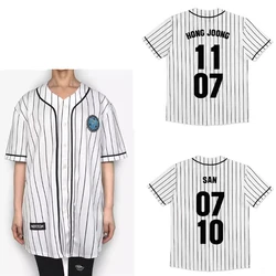 KPOP 2024 Ateez World Tour TOWARDS THE LIGHT Baseball T Shirt Hongjoong San Yunho Yeosang Mingi Wooyoung Jongho Baseball Jersey