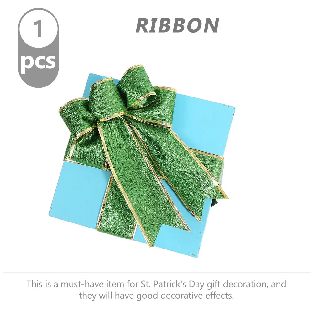 

Green Ribbon Patrick's Day Gift Wrapping Decor Festive Supplies Safe Material Gift Tape Storage Elastic B