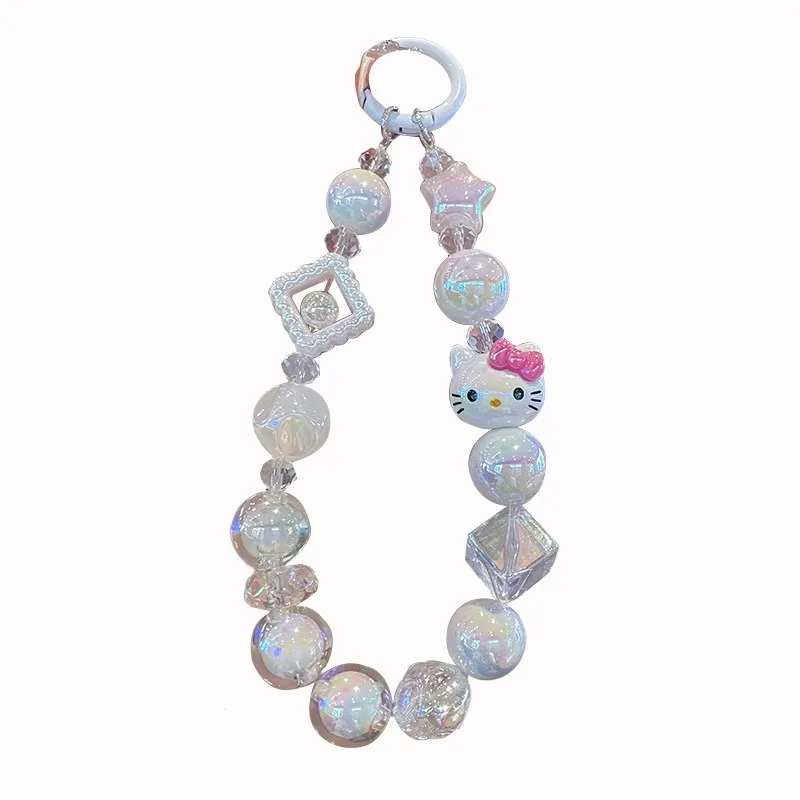 الإبداعية سانريو تحت عنوان قصير - نمط حالة الهاتف المحمول المعصم الحبل مع الخرز المضادة للخسارة الديكور لكاميرات CCD والهواتف