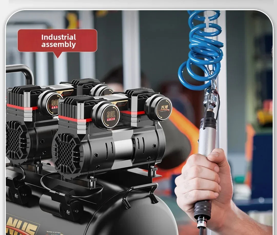 220V Portable Industrial Grade Woodworking Silent High Pressure Air Compressor Pump Air Compressors AC