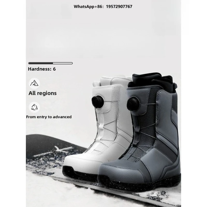 New Durable All Mountain Snowboard Shoes  Quick Wear Steel Wire Buckle Carving Sliding Flat Flower All-round