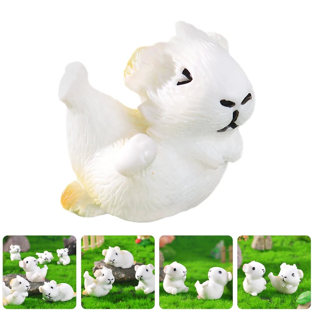 

6 Pcs Micro Landscape Guinea Pig Resin Animal Statue Miniature Gardening Cute Decor Flowerpot Landscaping Lawn Ornament Garden