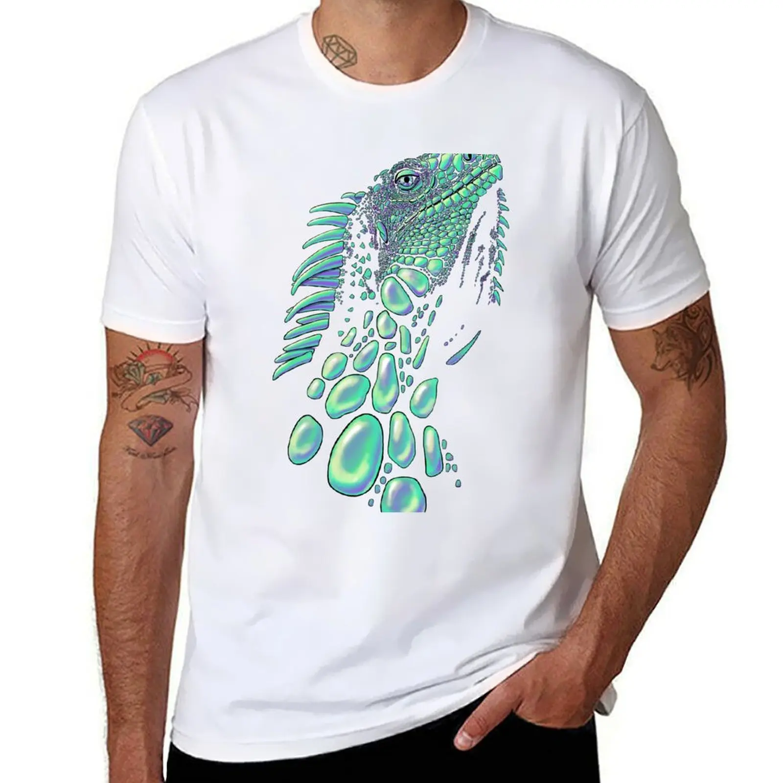 

Iguana (soap bubbles) T-Shirt man t shirts cotton t shirts for man slim fit T-Shirt