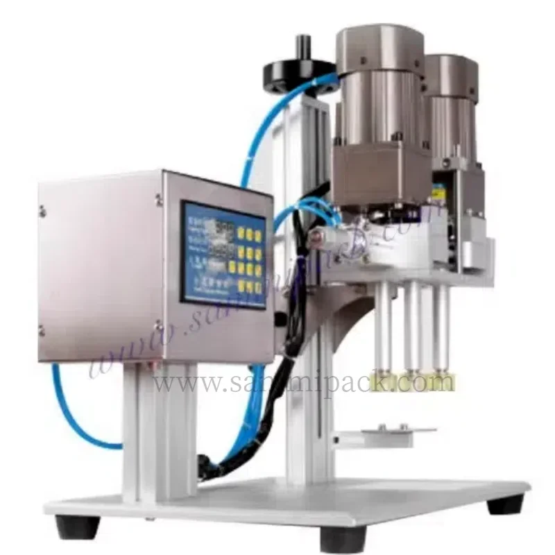 2024 Newsest Semi Automatic Electric Plastic Glass Bottle Cans Jar Screwing Capping Sealing Packing Machine