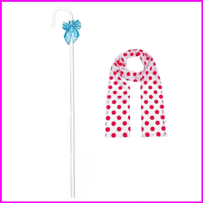 

Shepherd Staff Hook Scarf 2Pcs Shepherdess Costume Halloween Cosplay Costumes Accessories for Dressing Up Party