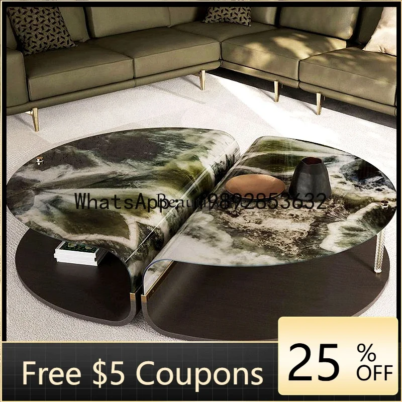 W5.14   **Modern light luxury coffee table tempered acrylic designer simple new tea table