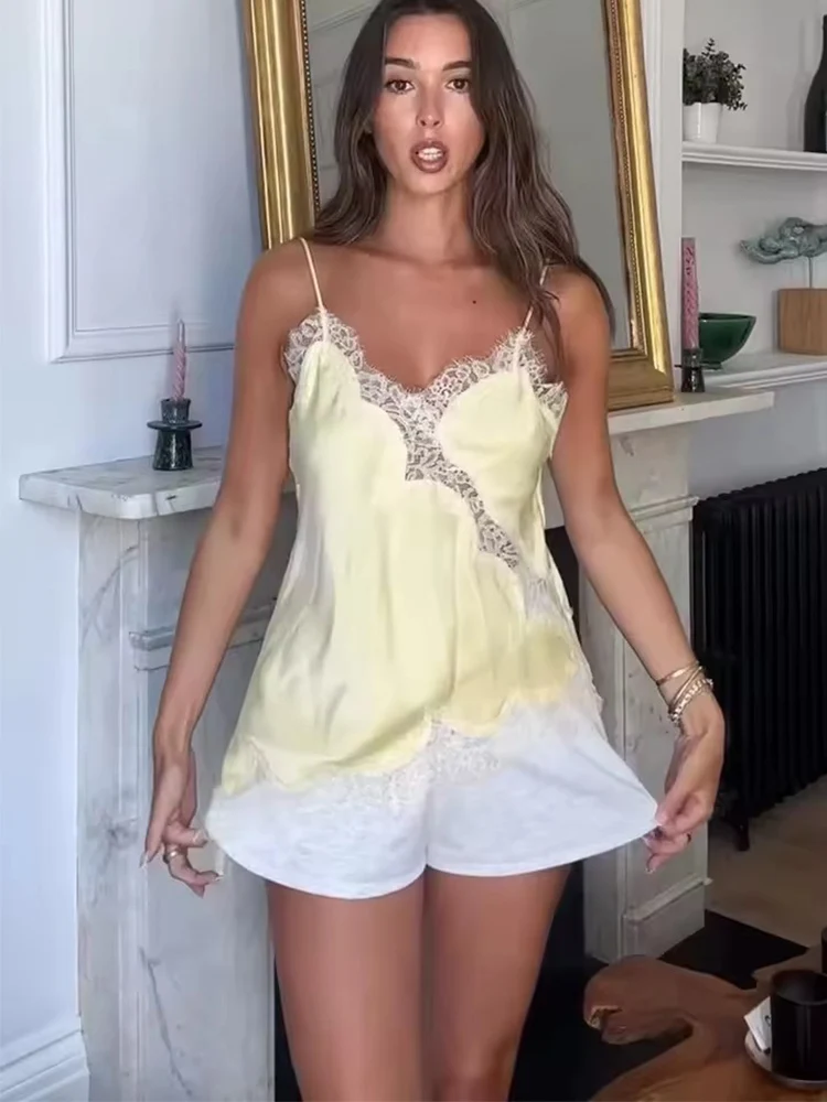 Sexy Lace Sling Tops Women's Hollow Out Sleeveless Backless Asymmetrical Hem Top 2026 Summer New Lady Fashion Short Tops image 6