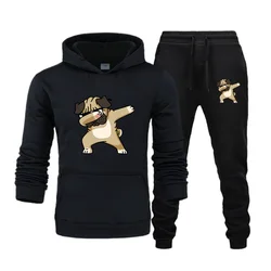 New Men's Sweatsuit Set Hoodies + Sweatpants Sports Women's Suit Streetwear TrackSuit Mens Clothes Sweater Male Pant Sets Man