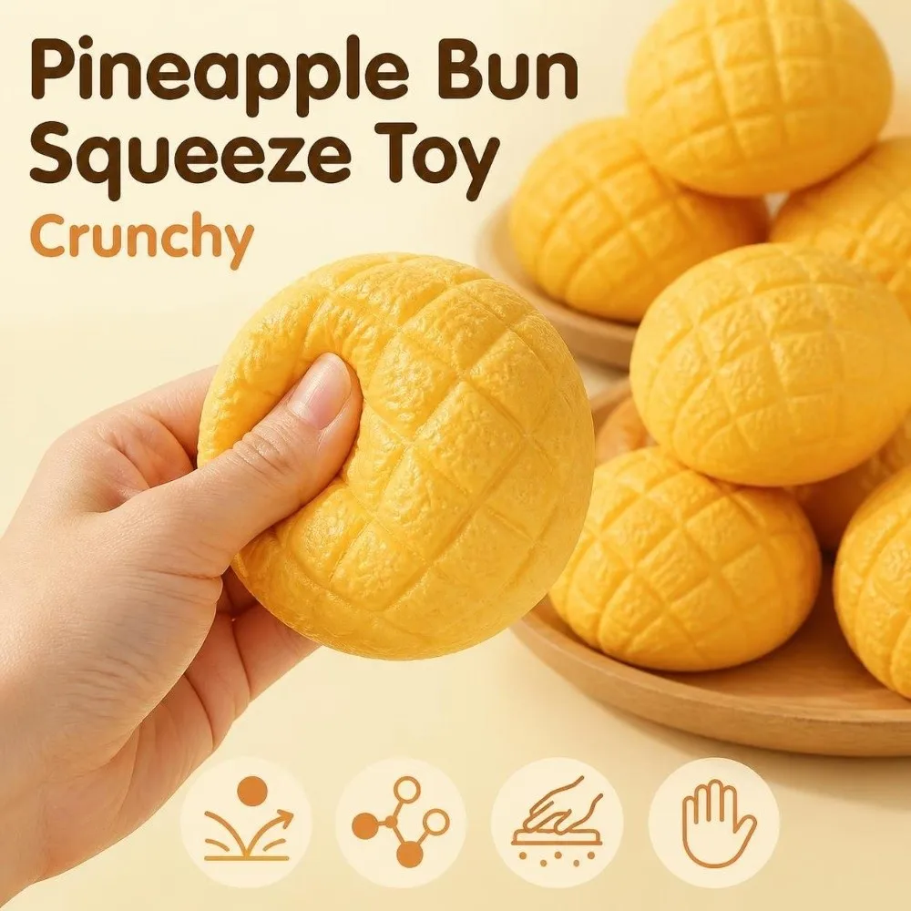 Creative Crunchy Pineapple Bun Squeeze Soft Moldable Croissant Pinch Hand Relax Kneading TPR Fidget Home Decoration