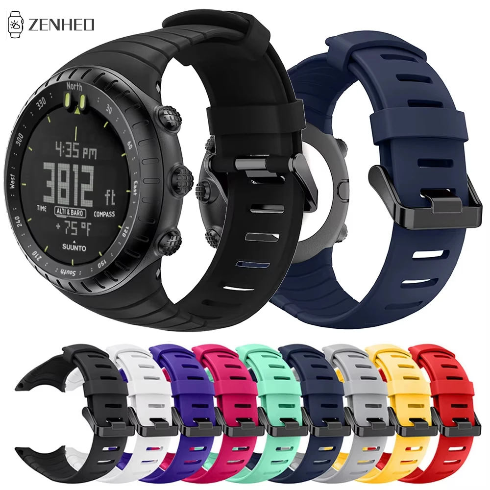 Pulseira de relógio de silicone para suunto core substituição pulseiras esportivas cinto para suunto core acessórios de relógio correa