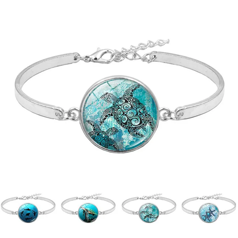 Marine Life Turtle Dolphin Bracelet Female Fashion Silver Personalized Handicraft Creative Gift