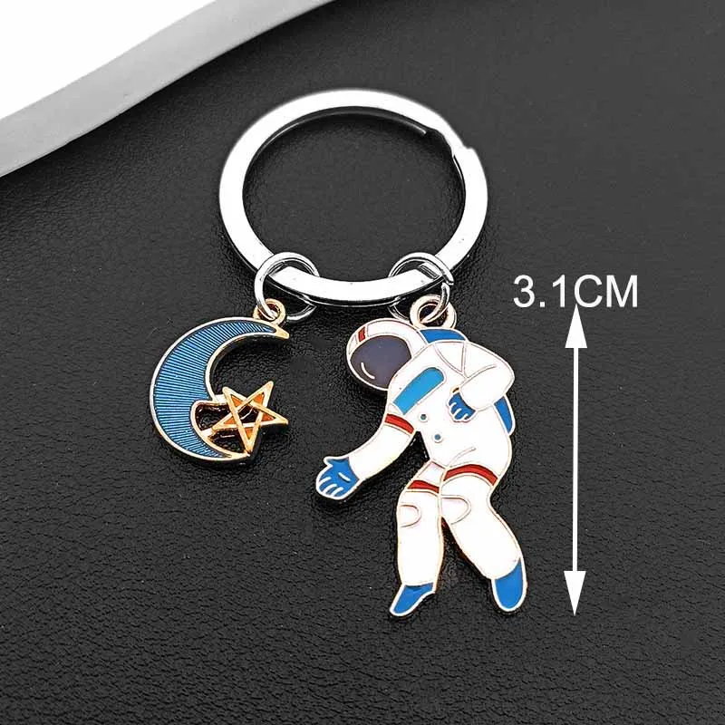 Astronaut Keychain Cute Cartoon Rocket Key Chains House Escape From Earth Keychains  Birthday Gift for Brother