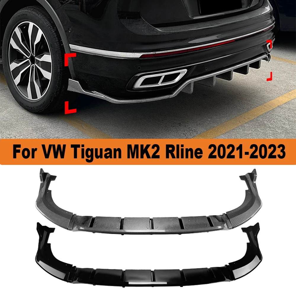 

For VW Tiguan MK2 Rline 2021-2023 Rear Bumper Lip Diffuser Spoiler Splitter Protector Car Styling Auto Accessories