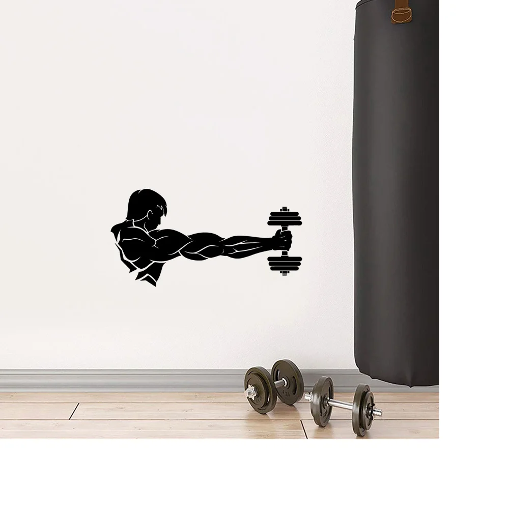 

1 pc gym exercise wallpaper vinyl Wall Sticker Self Adhesive Vinyl Waterproof Wall Art Decal Removable Waterproof Wall Art