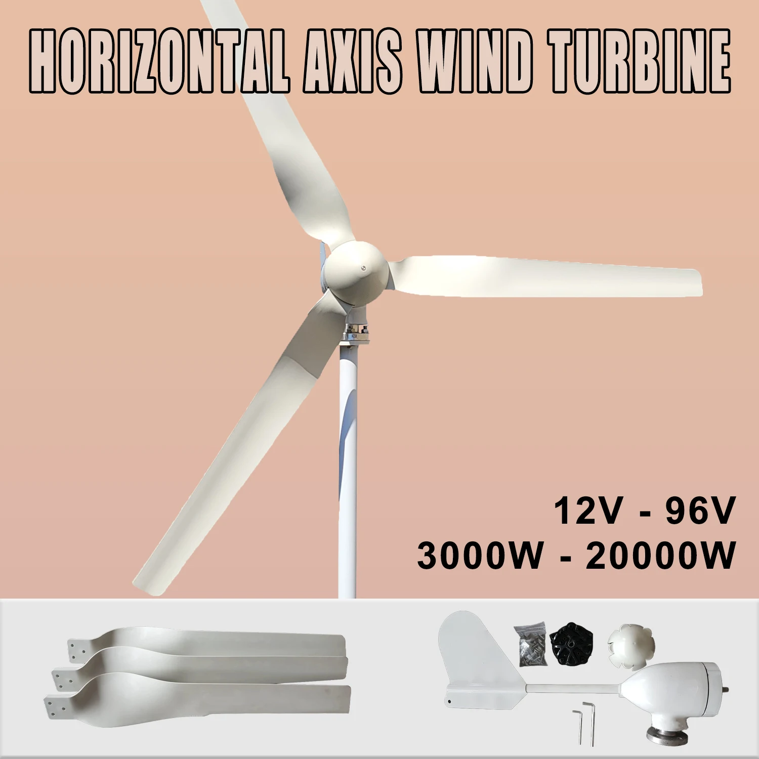 

Ветрогенератор горизонтального типа 5000W 10000W для ферм и промышленных объектов, 12V 24V 48V, 3 лопасти, с контроллером MPPT в комплекте