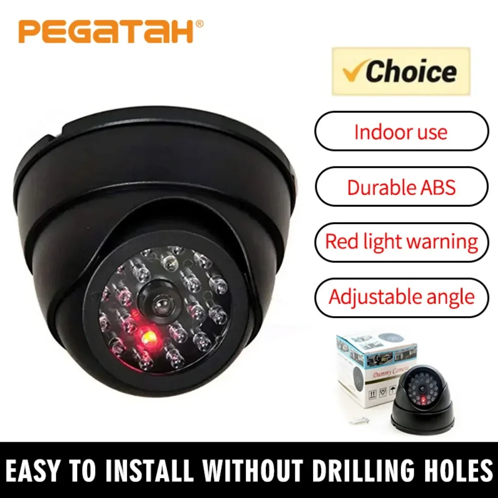 

New Red Flashing LED Light Fake CCTV Security Camera For Home Office Surveillance Security System Black/White Dummy Conch Camera