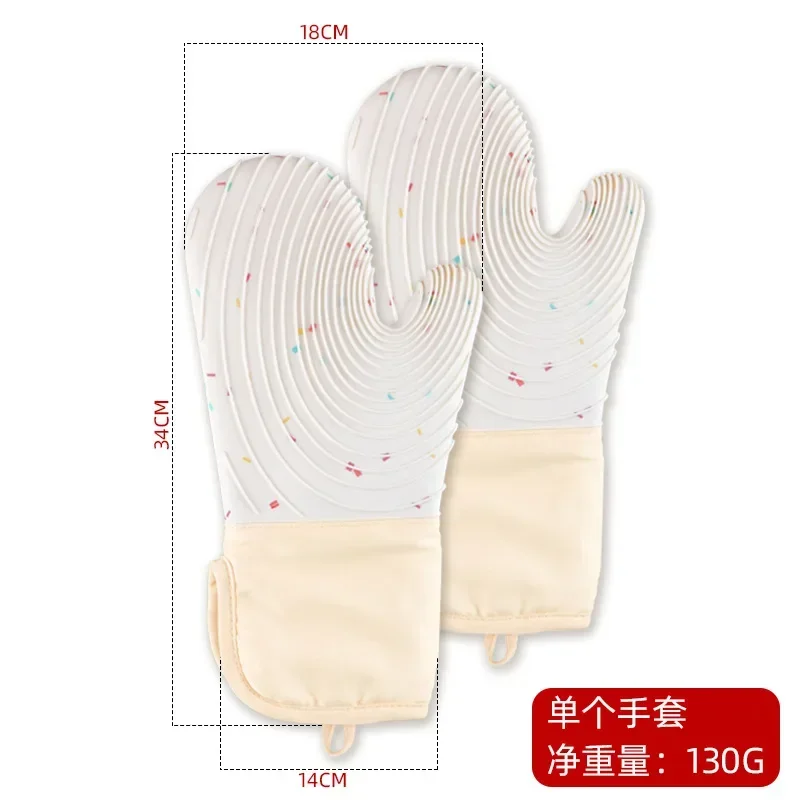 5Pcs/Set Silicone Oven Mitts Pot Holders Heat Resistant Clip Mittens Waterproof Gloves Home Hot Pad Baking Grilling BBQ