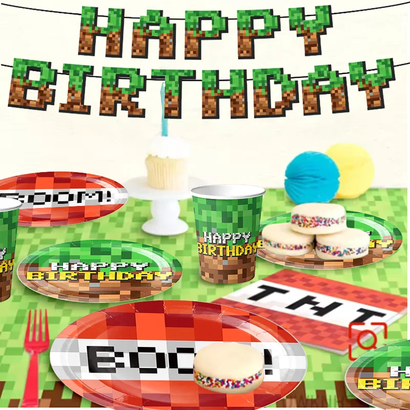 Ensemble de décoration d'anniversaire, fournitures de fête, thème de fête d'anniversaire, tasse, assiette, serviette, vaisselle, nappe, bannière pour enfant, nouvelle collection