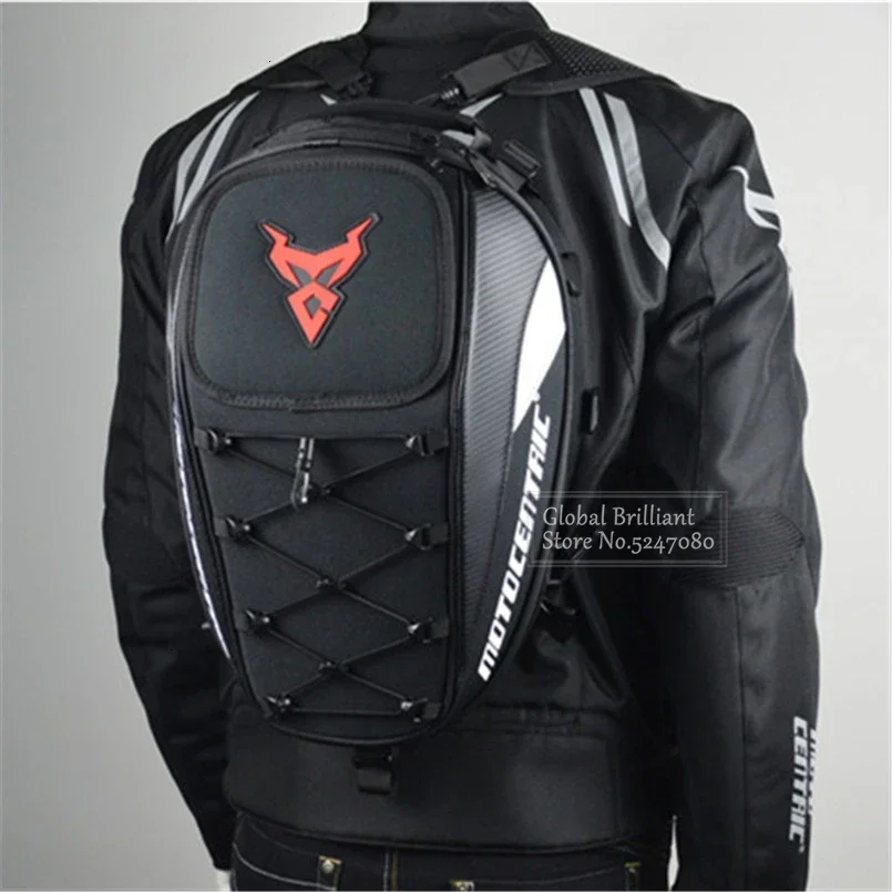 MOTOCENTRIC Waterproof Tail Bag Multi-functional Durable Rear Seat Bag Motorcycle High Capacity Rider Helmet Backpack Luggage