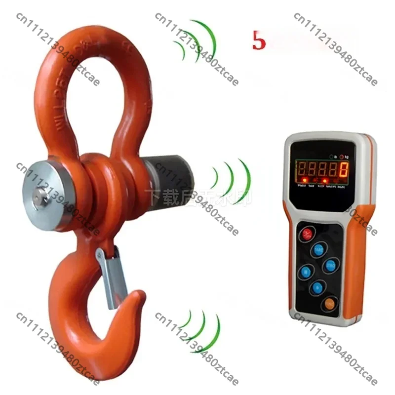 5000KG Wireless Electronic Crane Scale Heavy Duty Industrial Hanging Scale Digital Display with Handheld Controller 5T