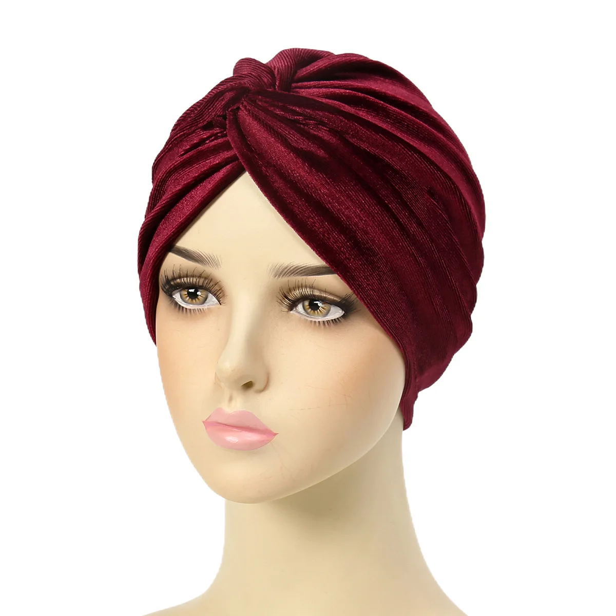 Solid Color Women Muslim Hijab Caps Wrap Head Indian Turban Bonnet Headdress Islamic Clothing