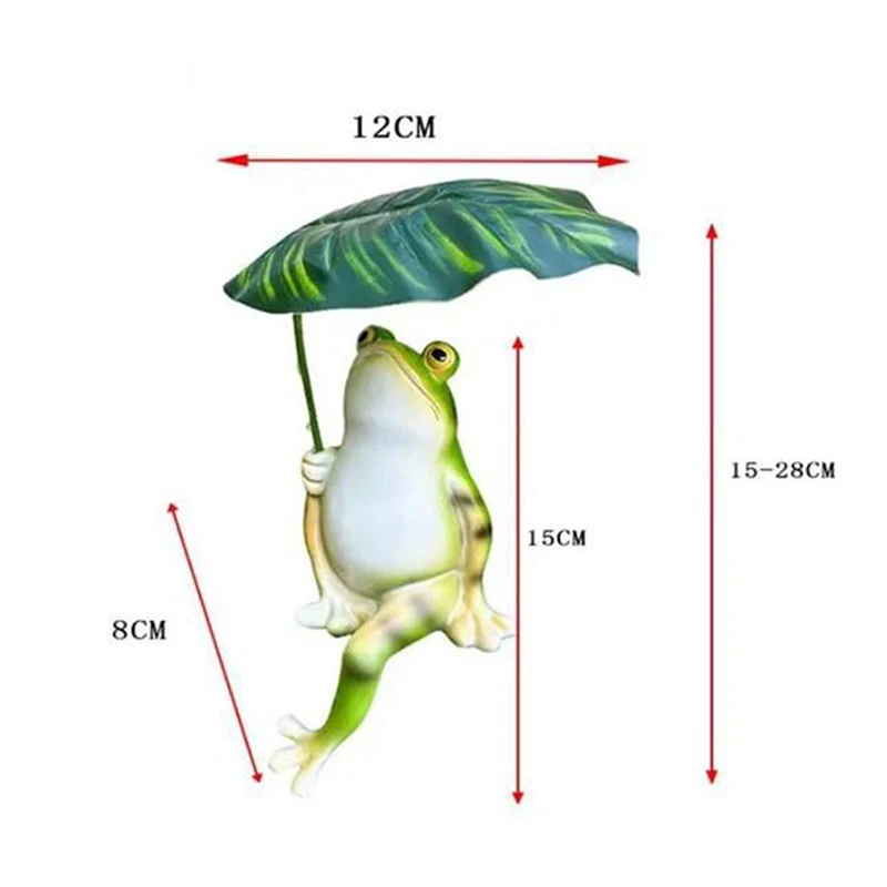 1pcs Casual กบรูปปั้นภายใต้ใบ MINI กบสระว่ายน้ํา Micro ภูมิทัศน์ครอบครัวระเบียง Patio ตกแต่งสวน
