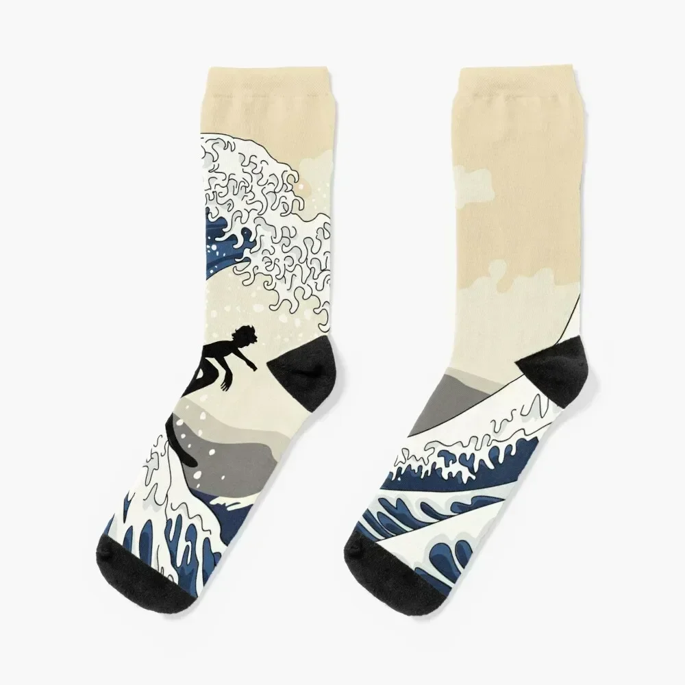 The Great Surfer of Kanagawa Socks floor sports and leisure Men's Socks Men Women's