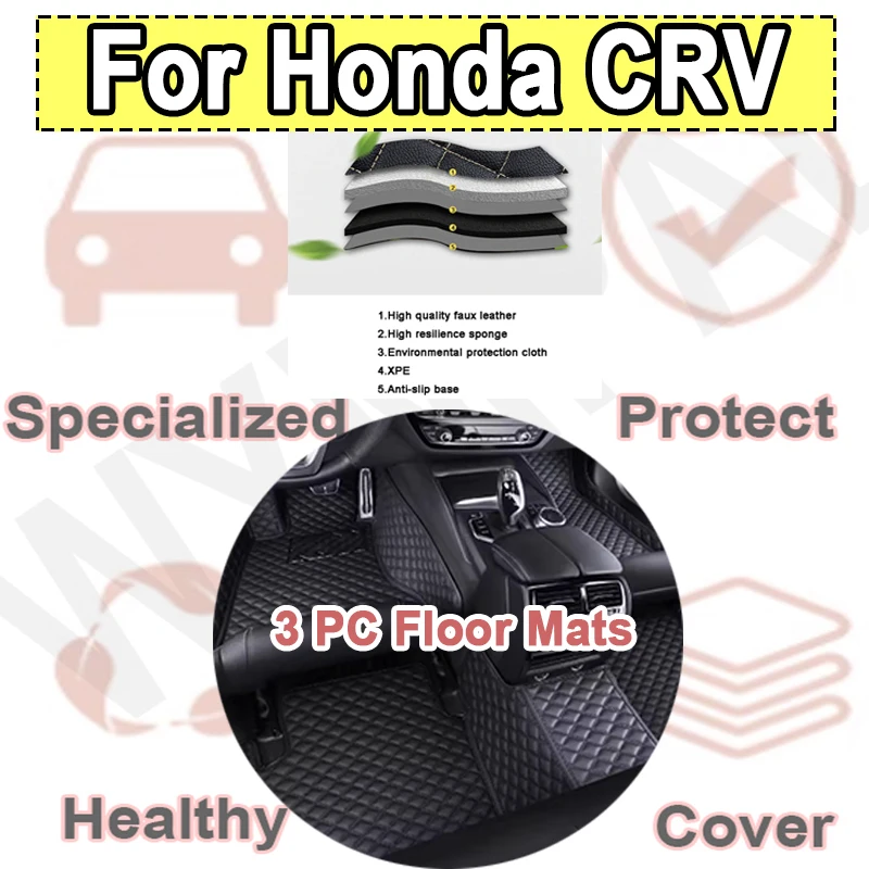 

Luxury Car Floor Mats For Honda CRV CR-V Hybrid RT5–RT6 RW1–RW8 2019 2020 2022 2021 Leather Car Mats Car Accessories Interior