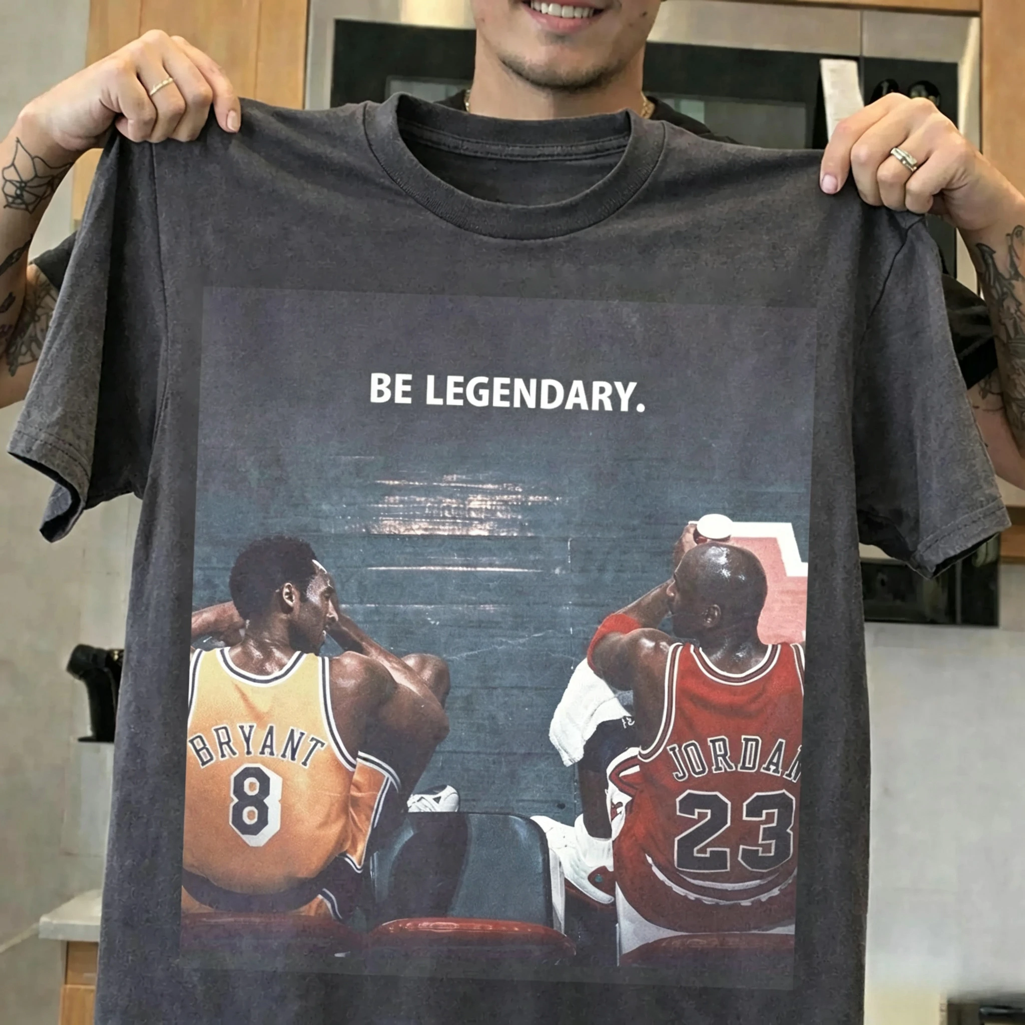 Be Legendary Graphic T Shirt Vintage Short Sleeve Tee Basketball Legend Unisex Oversized Streetwear Cotton T Shirts