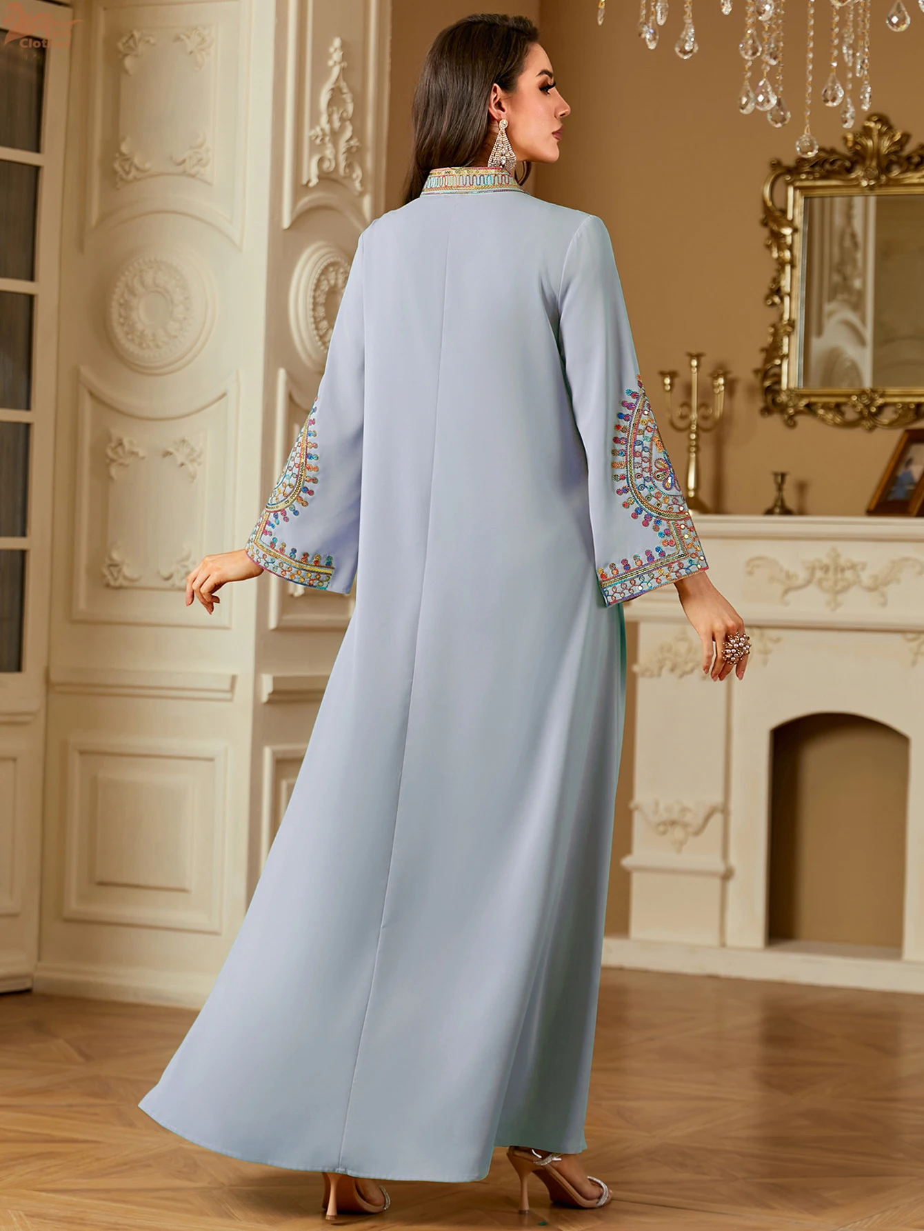 

Uni 2026 Ramadan Muslim Women's Embroidered Loose abaya Dresses For Women Gala Morocco Dubai Elegant Casual Kaftan