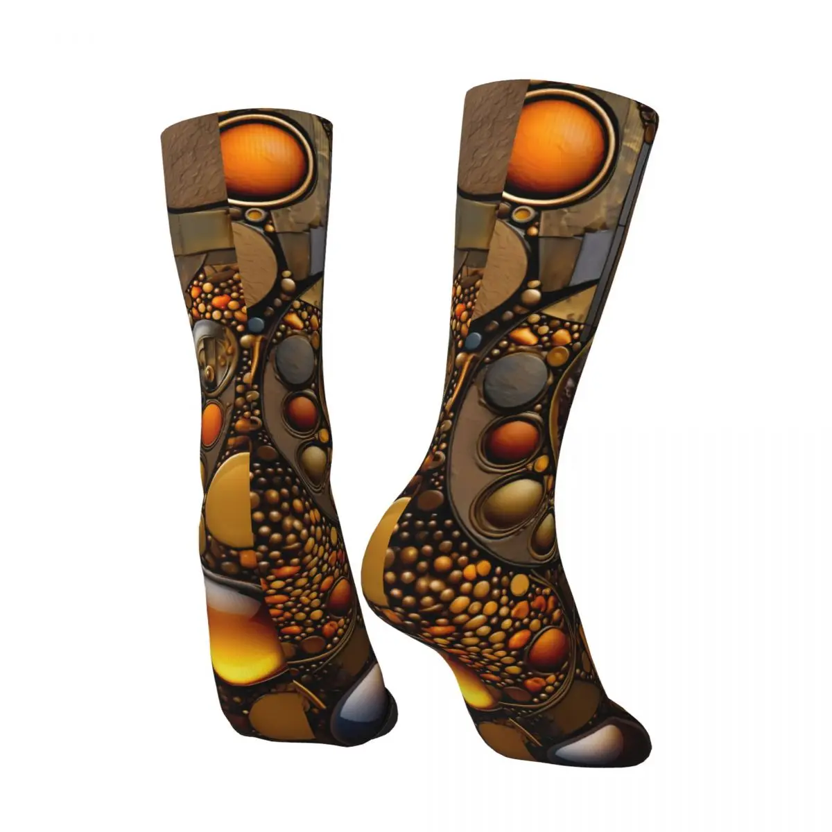 Glazed Design Sock Printed Man Polyester