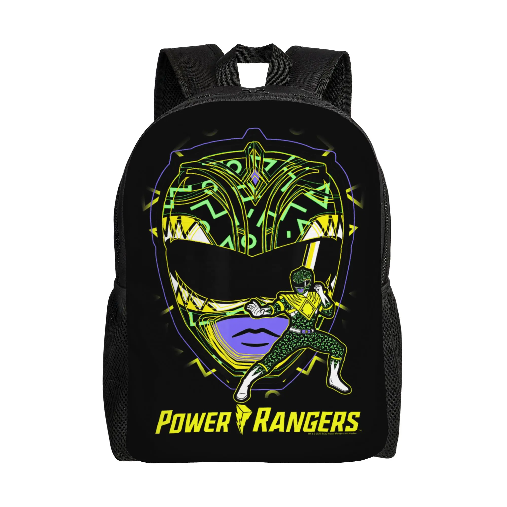 Mochila Bandai Power Rangers Green Ranger Icon Fill Helmet Silhouette Daypack, mochila de trabajo retro lavable