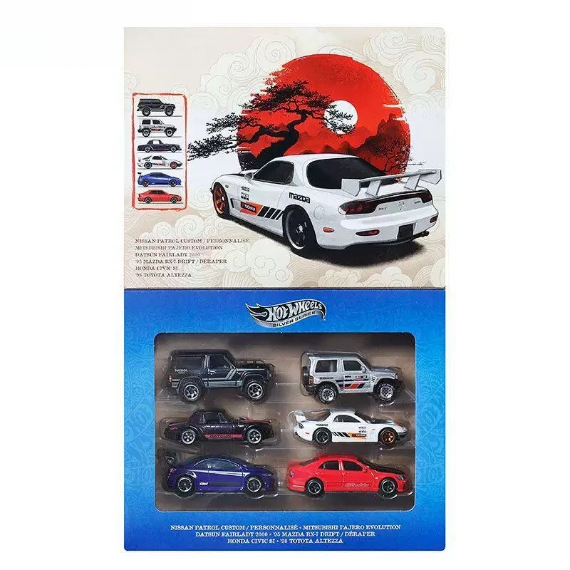 

Genuine Metal Models Hot Wheels Silver Series Car Datsun Fairlady 2000 95 Mazda Rx7 Drift Honda Civic Si Toys Vehicles Gift