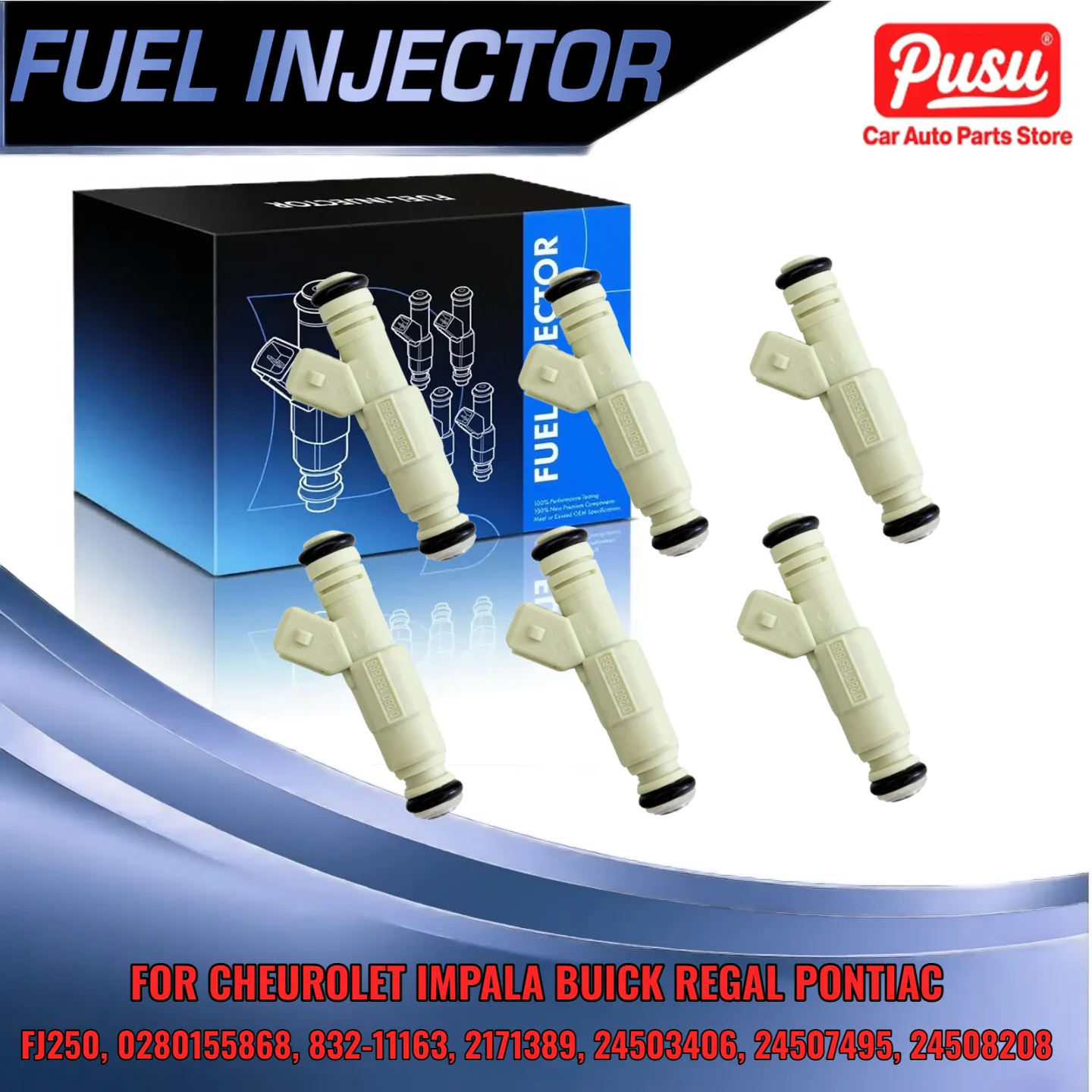 

Для Chevy Impala Buick Regal Pontiac с наддувом 3 8L V6 6 шт. топливная форсунка FJ250