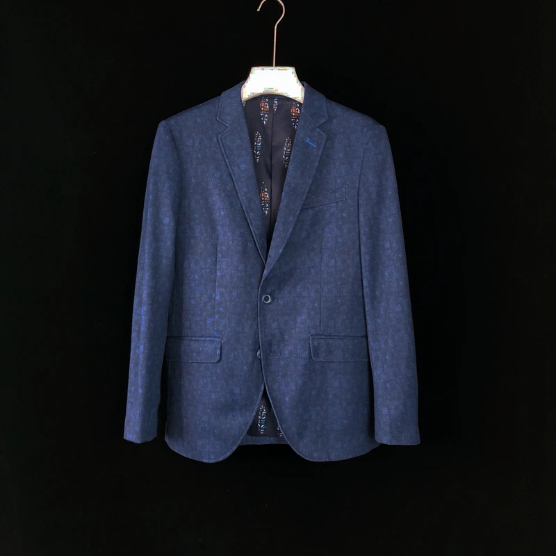 بدلة رجالية كاجوال بقصة ضيقة من Young Faion k نمط زهرة زر واحد طويل Sve بدلة ربيعية عادية الطول #1