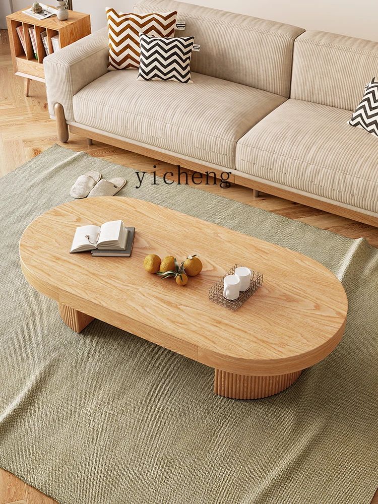 YY Home Living Room Coffee Table Desk Integrated Nordic Log Wind Lifting Tea Table