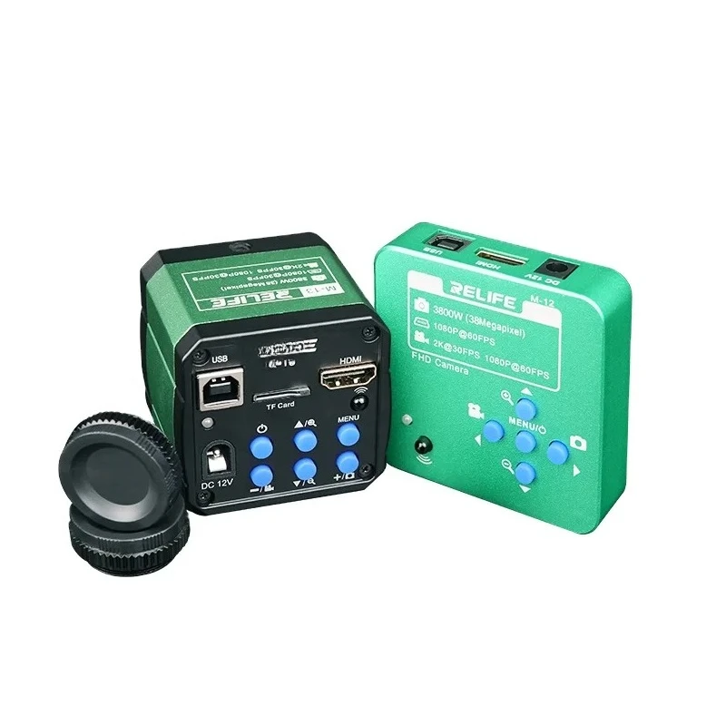 M-12 M-13 Aluminum Alloy 38/48 Megapixel Three-lens Microscope Camera for Mobile Phone Detection PCB CPU Repair
