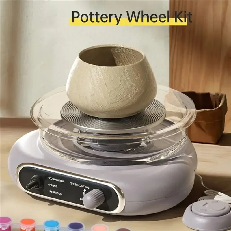 For Home DIY Work Electric Pottery Wheel Kit Mini Pottery Wheel Detachable Cleaning Turntable Clay Art