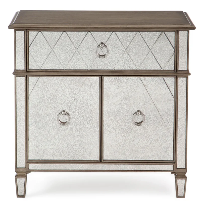 3 أدراج مرآة طاولة بجانب السرير طاولة بجانب السرير لغرفة النوم الفاخرة