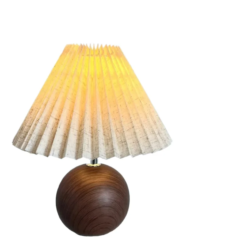 

Nordic Ins Wind Net Red Light High End Bedside Lamp Walnut Fold Platform（Iron Art） E27 Bulb Tea Table Room Decoration Floor Lamp