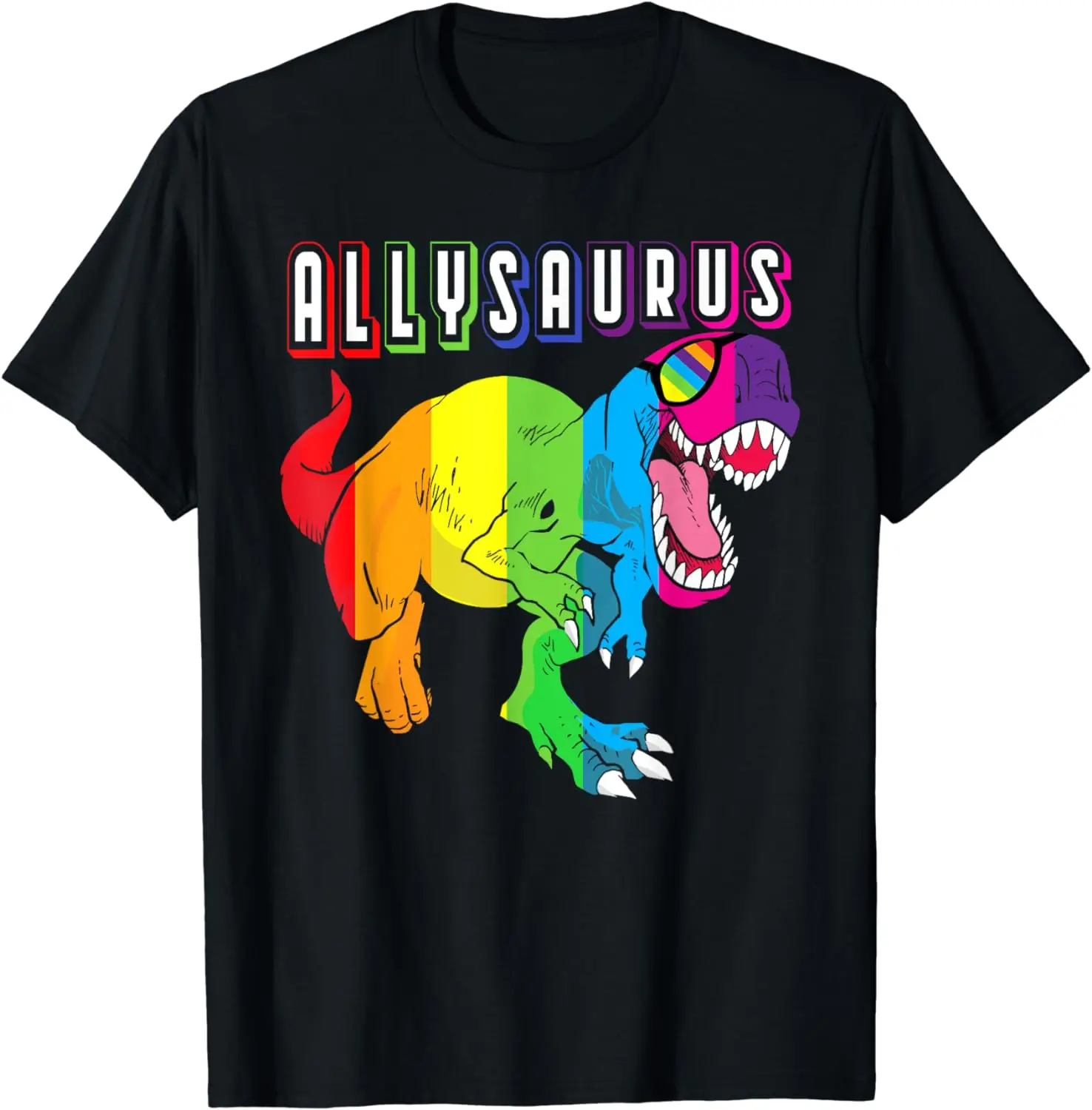 

Футболка для мальчиков с изображением динозавра T Rex ЛГБТ, гей-Прайд Flag Allysaurus Ally