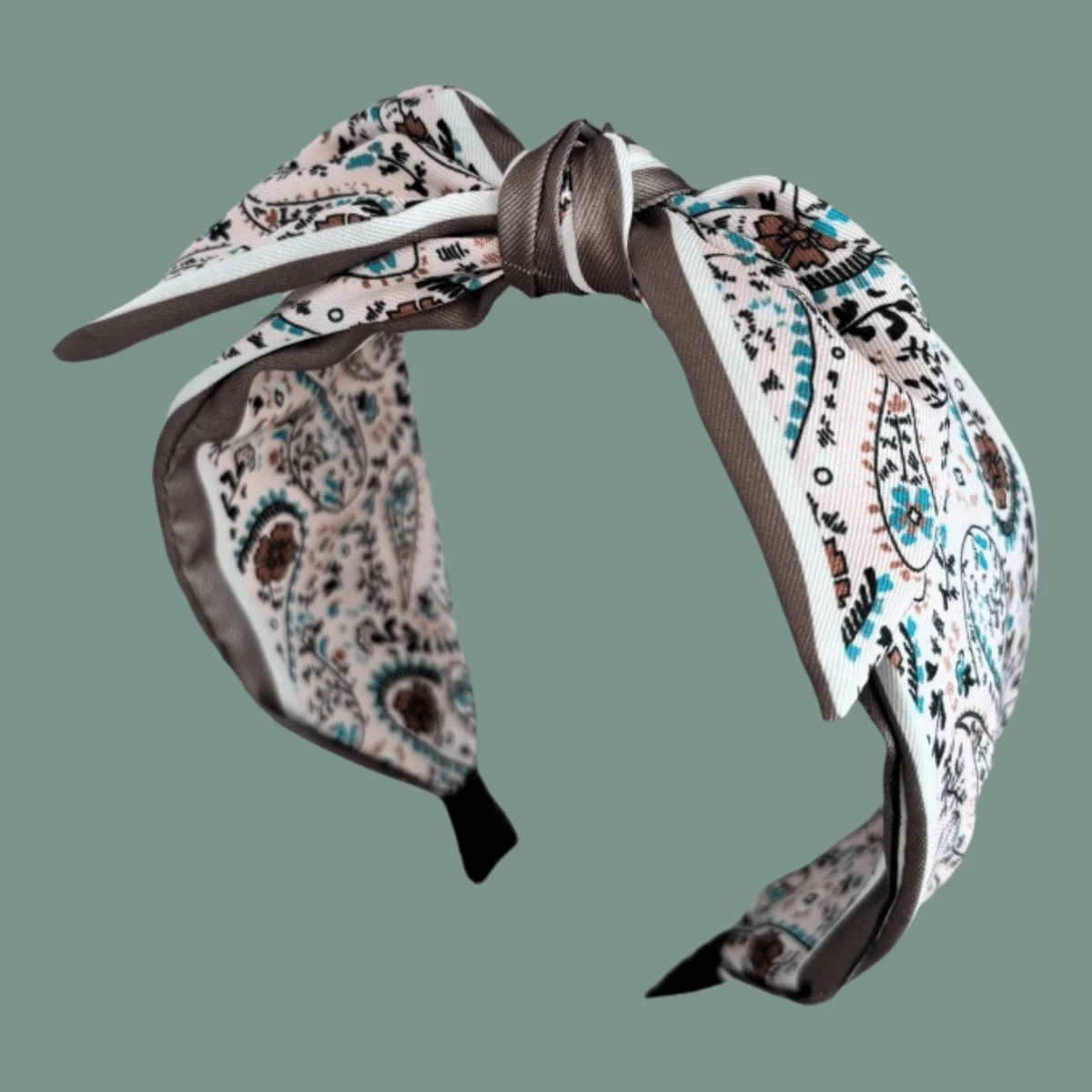 

Vintage Style Color Block Headband Hairband Light Luxury Printed Wide Hair Hoop with Bow Women's Hair Accessories Headwear