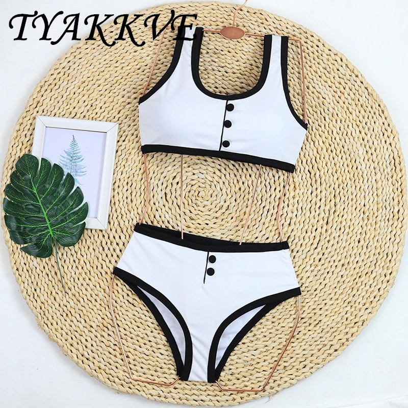 TYAKKVE 2024 New Black White Minimalist Instagram Split Swimsuit Women's Fragrant Bikini Set Summer Beach Sexy Bikini Set