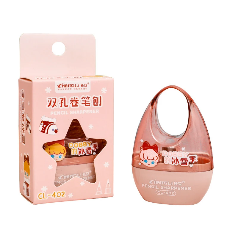 Creative Cartoon Cute Double Holes Pencil Sharpener Multi Purpose Mini Pencils Sharpener School Supplies Student Stationery