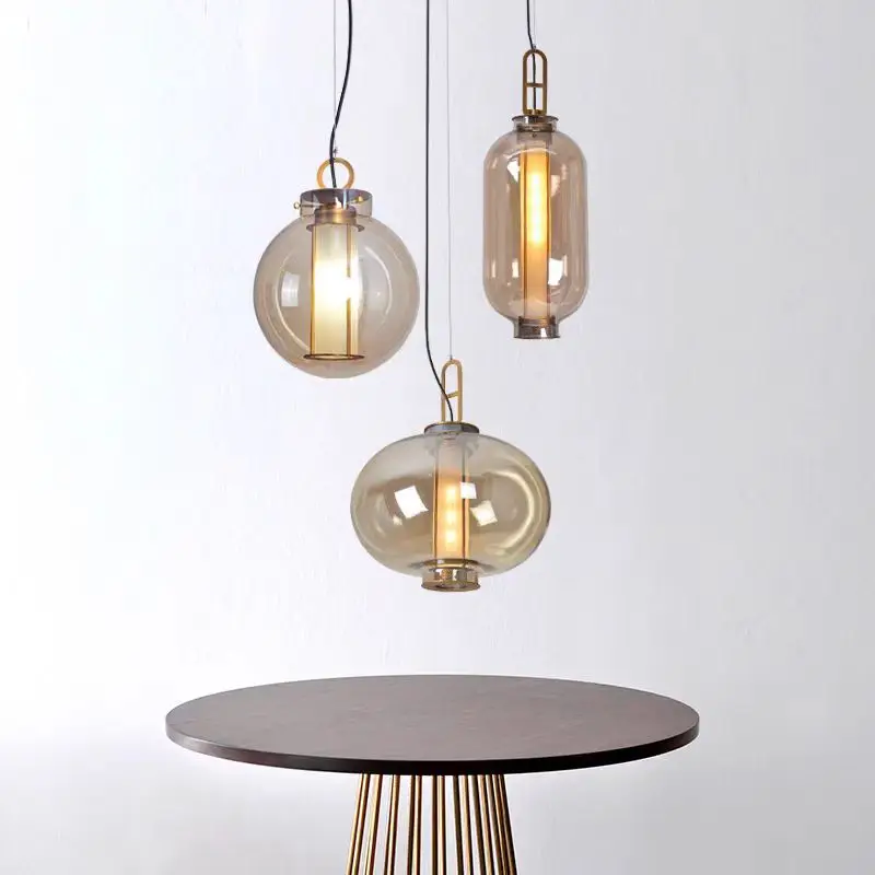 

New Chinese style tea room bar club cafe glass art lantern bedside retro meal chandelier