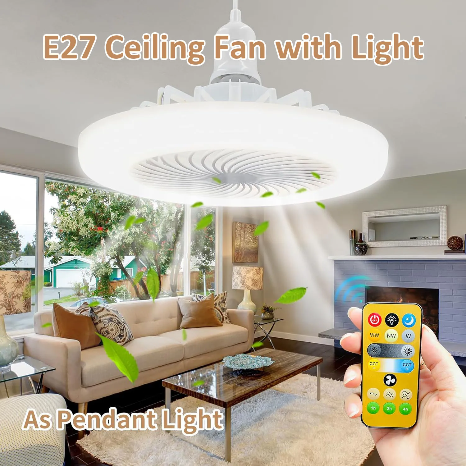

2025 NEW Mini LED Ceiling Fan Lamp, Adjustable Lighting Fan with E27 Lamp Base, Ceiling Lights, with AromatherapyTablet