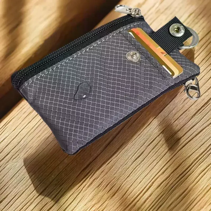 Badge Holder With ID Window Small Wallet Waterproof Anti-Theft Travel Keychain Wallet Men Women Slim Zip Card Lanyard Wallet
